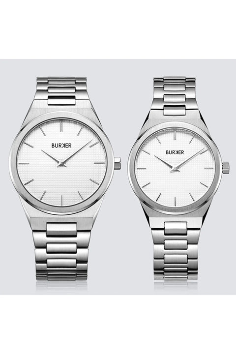 Burker Adam & Eve Silver White Çift Kol Saati