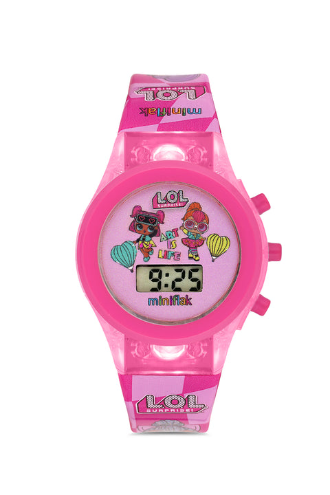 Miniflak LOL Surprise! Lisanslı LOL7001 Pembe Işıklı Çocuk Saati